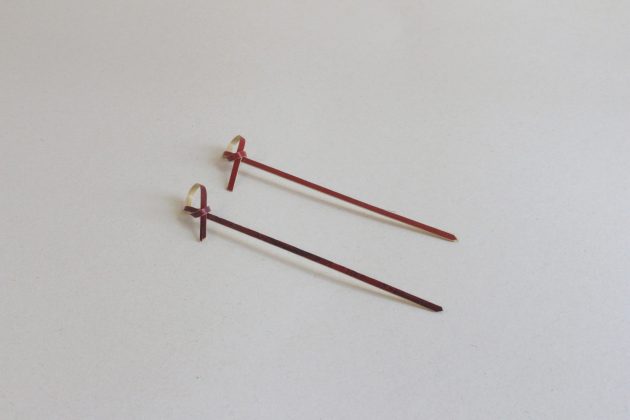 Pincho Nudo Bambú Rojo 120